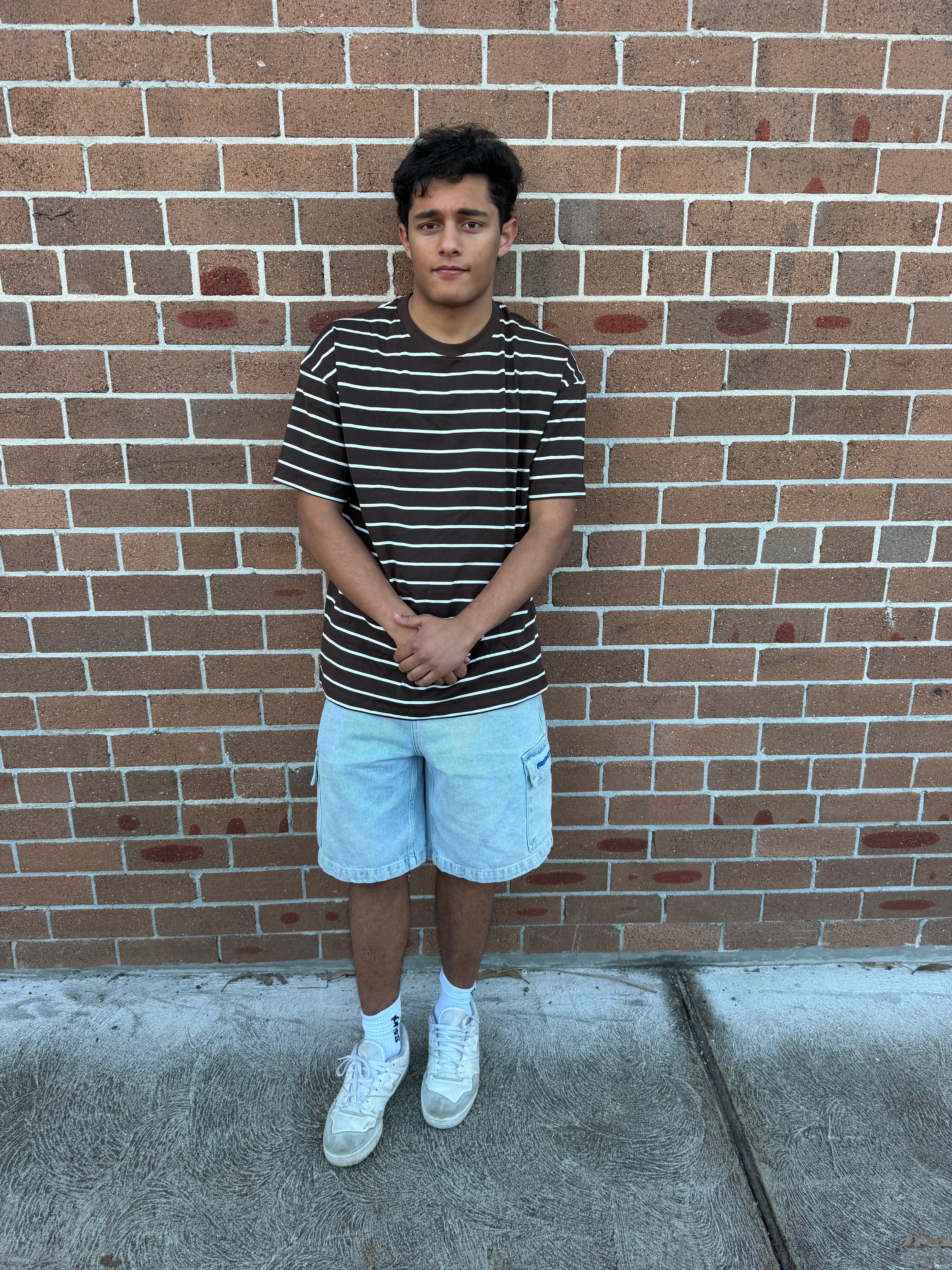 1209 Brown Striped Tee